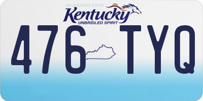 KY license plate 476TYQ
