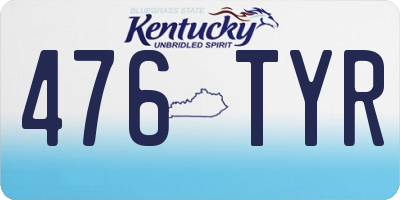 KY license plate 476TYR
