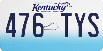 KY license plate 476TYS