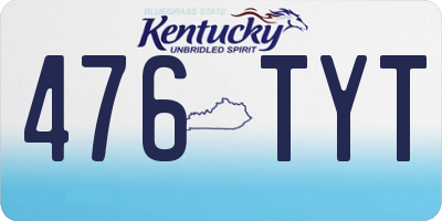 KY license plate 476TYT