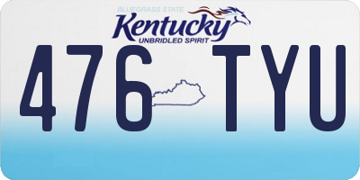 KY license plate 476TYU