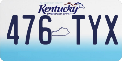 KY license plate 476TYX