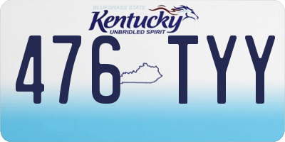 KY license plate 476TYY