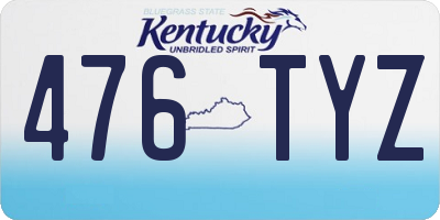 KY license plate 476TYZ