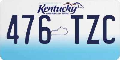 KY license plate 476TZC