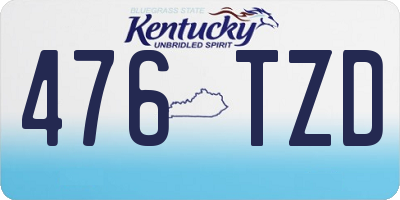 KY license plate 476TZD