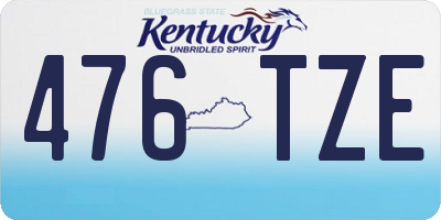 KY license plate 476TZE