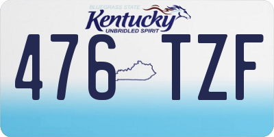 KY license plate 476TZF