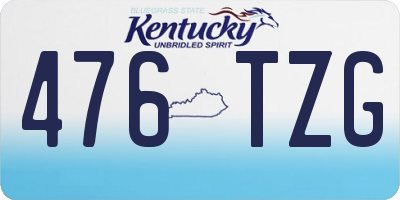 KY license plate 476TZG