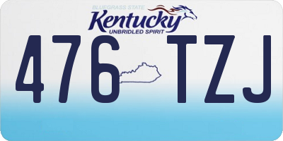 KY license plate 476TZJ