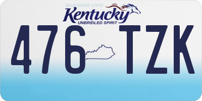 KY license plate 476TZK