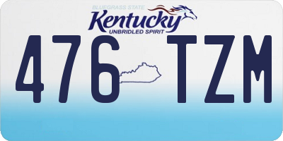 KY license plate 476TZM