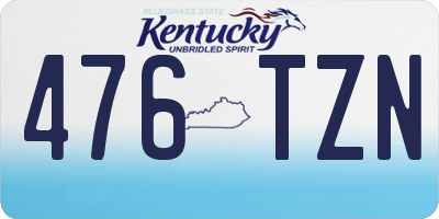 KY license plate 476TZN