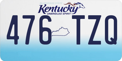 KY license plate 476TZQ