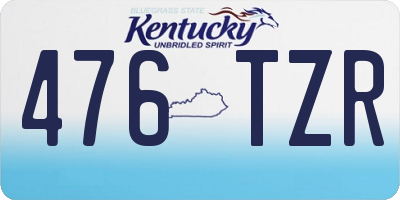 KY license plate 476TZR