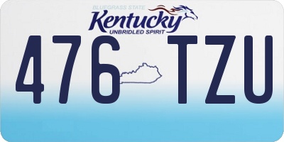 KY license plate 476TZU