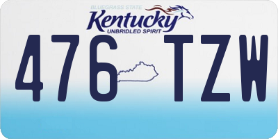 KY license plate 476TZW
