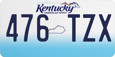 KY license plate 476TZX