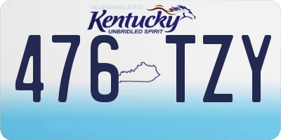 KY license plate 476TZY