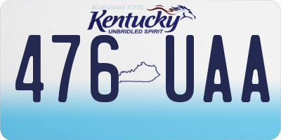 KY license plate 476UAA