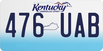 KY license plate 476UAB