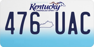 KY license plate 476UAC