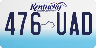 KY license plate 476UAD