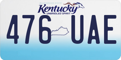 KY license plate 476UAE