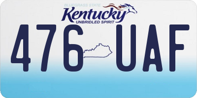 KY license plate 476UAF