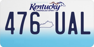 KY license plate 476UAL