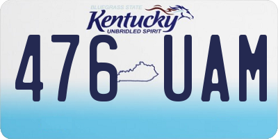 KY license plate 476UAM