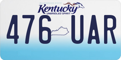 KY license plate 476UAR