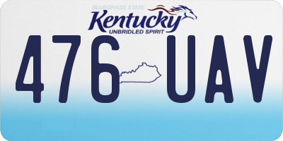 KY license plate 476UAV