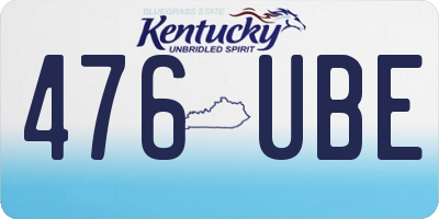 KY license plate 476UBE