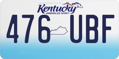 KY license plate 476UBF