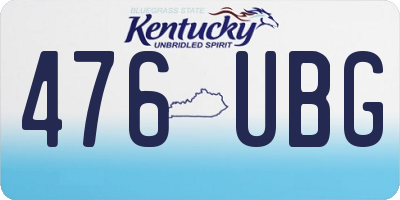 KY license plate 476UBG