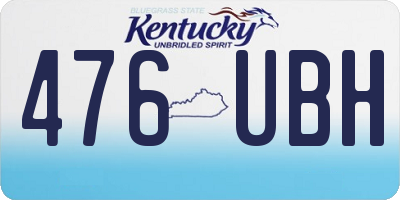 KY license plate 476UBH