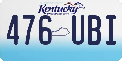 KY license plate 476UBI