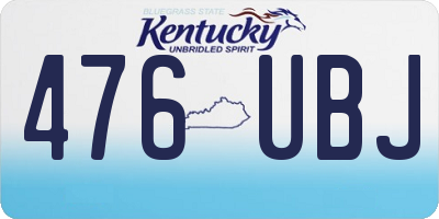KY license plate 476UBJ