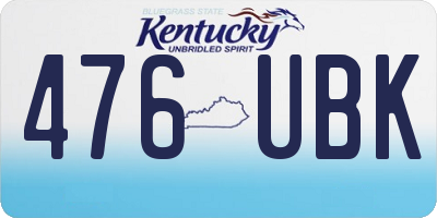KY license plate 476UBK