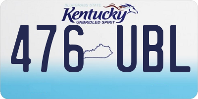 KY license plate 476UBL