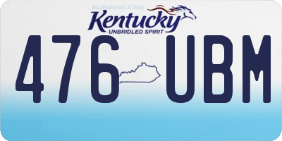 KY license plate 476UBM