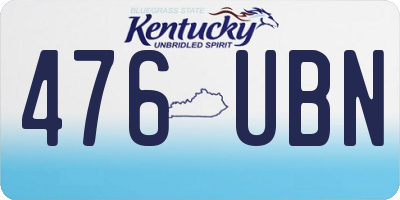 KY license plate 476UBN