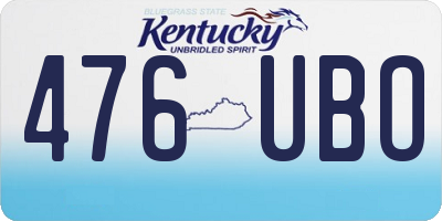 KY license plate 476UBO