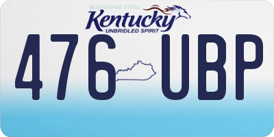 KY license plate 476UBP