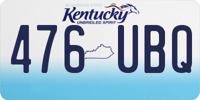 KY license plate 476UBQ