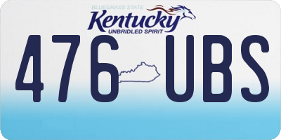 KY license plate 476UBS
