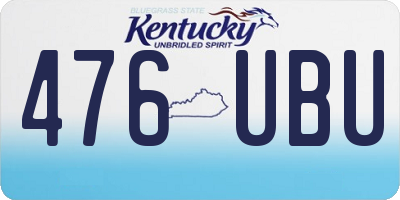 KY license plate 476UBU