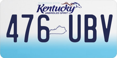 KY license plate 476UBV