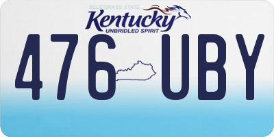 KY license plate 476UBY